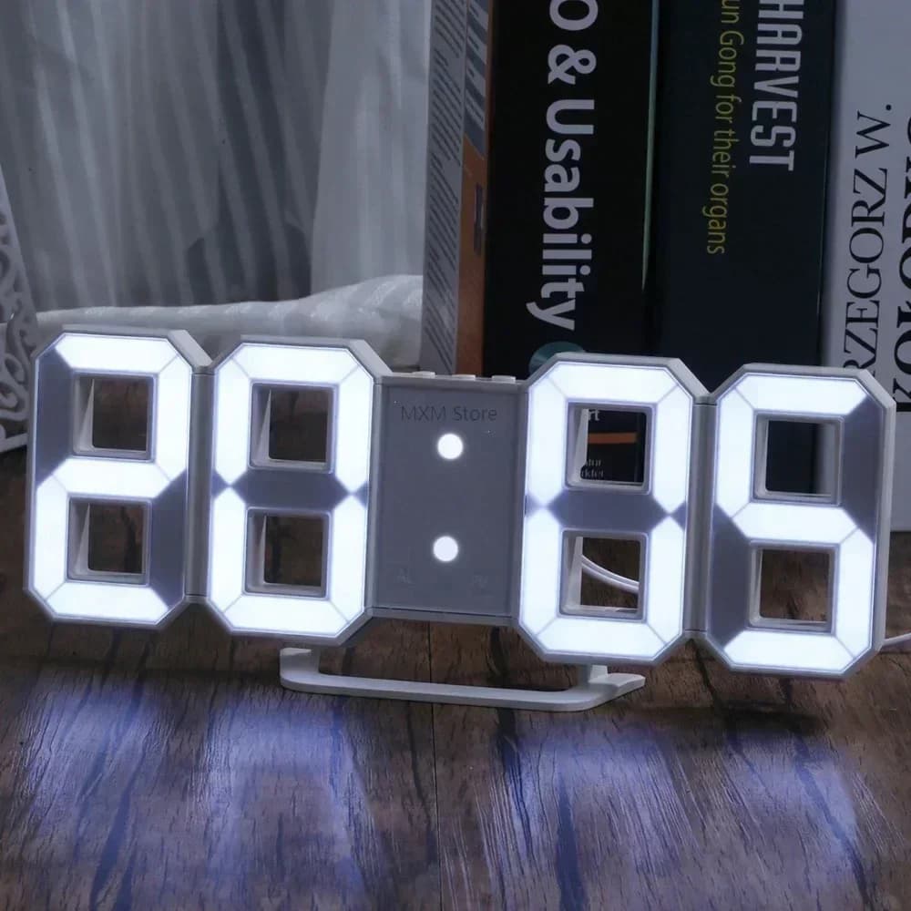 Cyfrowy zegar 3D LED Dekoracja ścienna Glow Night Mode Dekoracja do sypialni Regulowany elektroniczny zegarek Estetyka wystroju pokoju