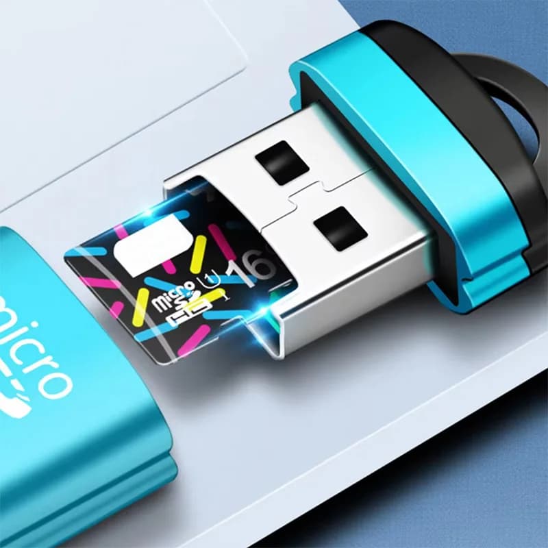 Mini czytnik kart USB Micro SD — brelokowy adapter TF Card do samochodu, laptopa i głośników