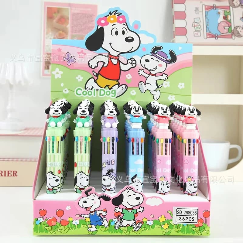 Długopisy kulkowe Snoopy – zestaw 10 kolorów