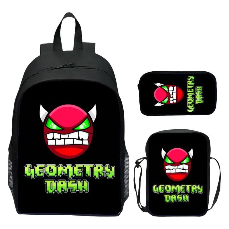 Zestaw plecaków Geometry Dash 16 cali – dla przedszkolaka