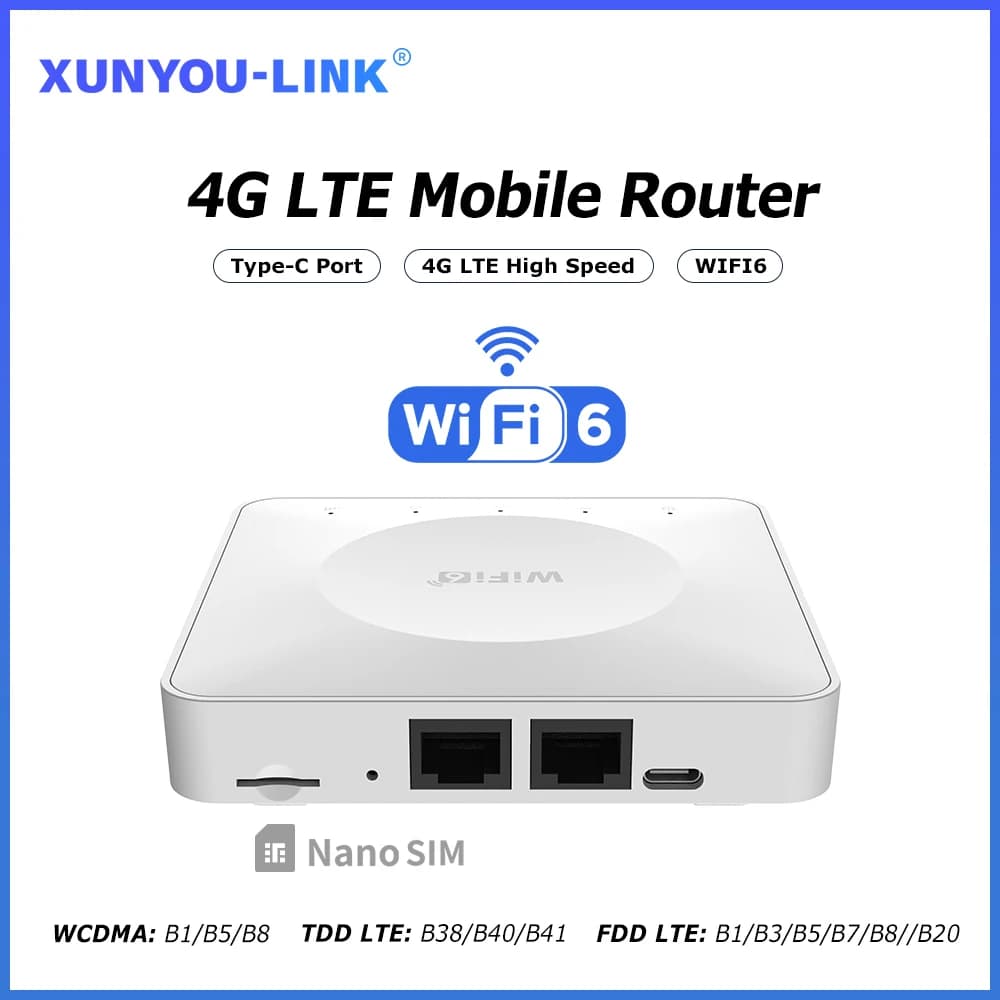 Router 4G LTE WiFi 6 Modem karty SIM Obsługa 32 połączeń urządzeń Mobilny router bezprzewodowy Interfejs Typc-C dla Azji Afryka Europa