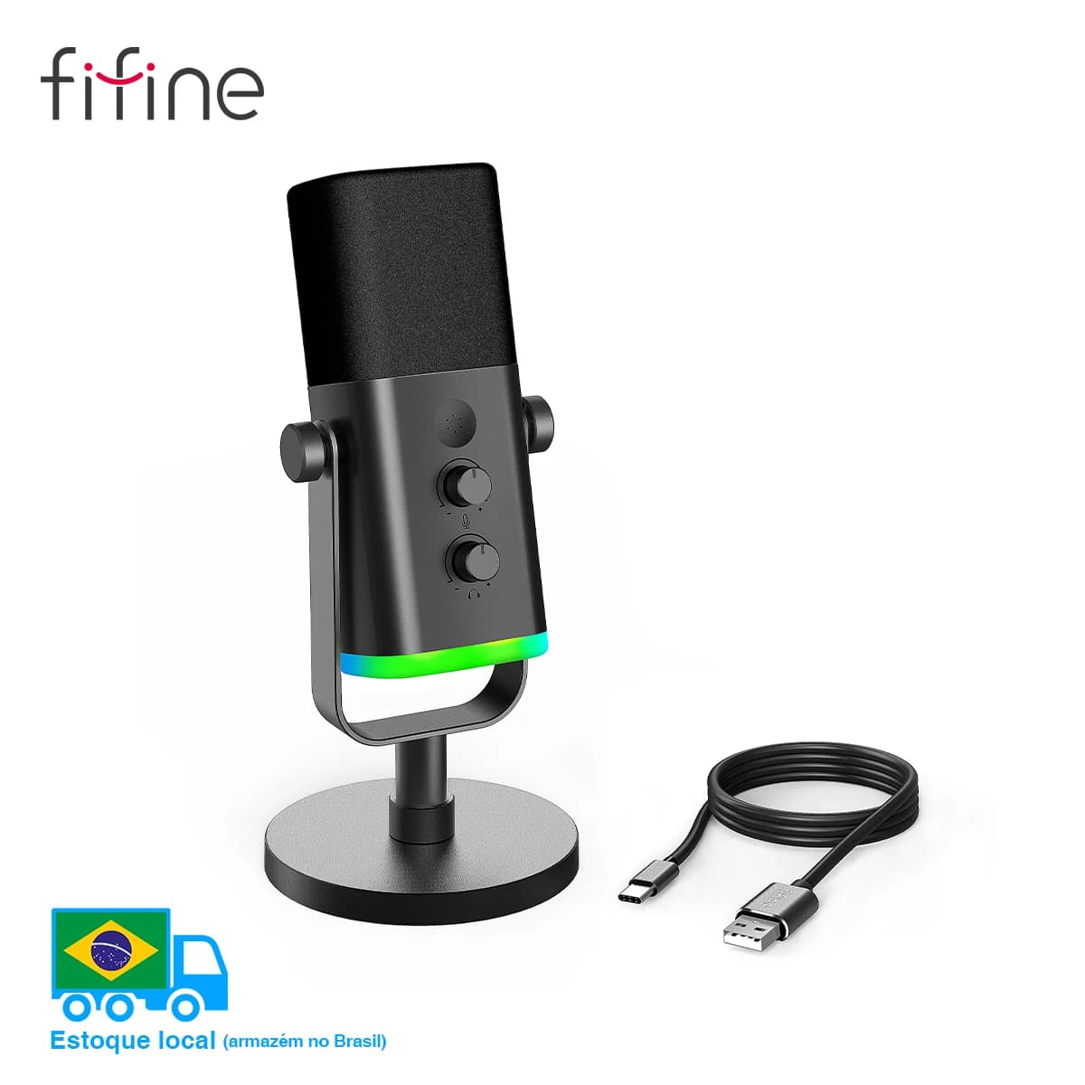 FIFINE AM8 — mikrofon dynamiczny USB/XLR z podświetleniem RGB