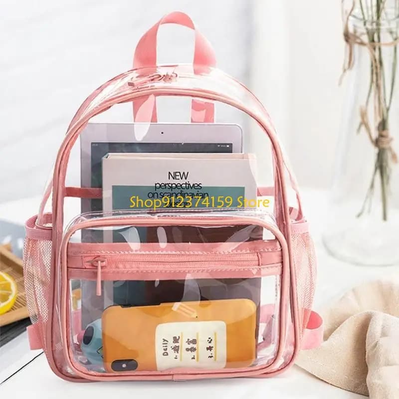 Przezroczysty plecak PVC dla studentek – modny bookbag