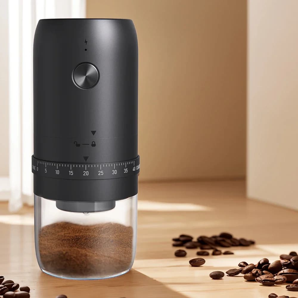 Bezprzewodowy młynek do kawy, 40 ustawień mielenia, przenośny młynek elektryczny, odpowiedni do espresso, French press.
