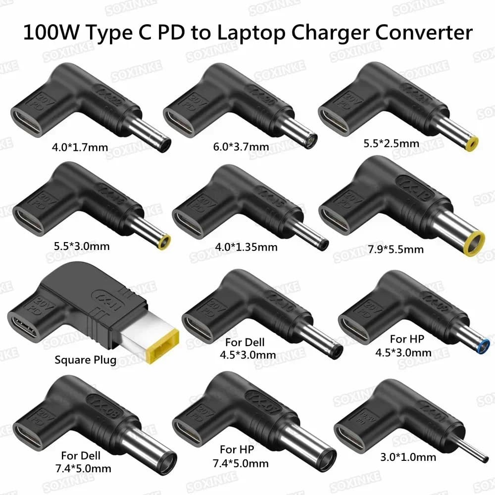 Uniwersalna ładowarka PD 100W USB-C do laptopa — Asus, Lenovo, HP, Dell, Acer, Samsung