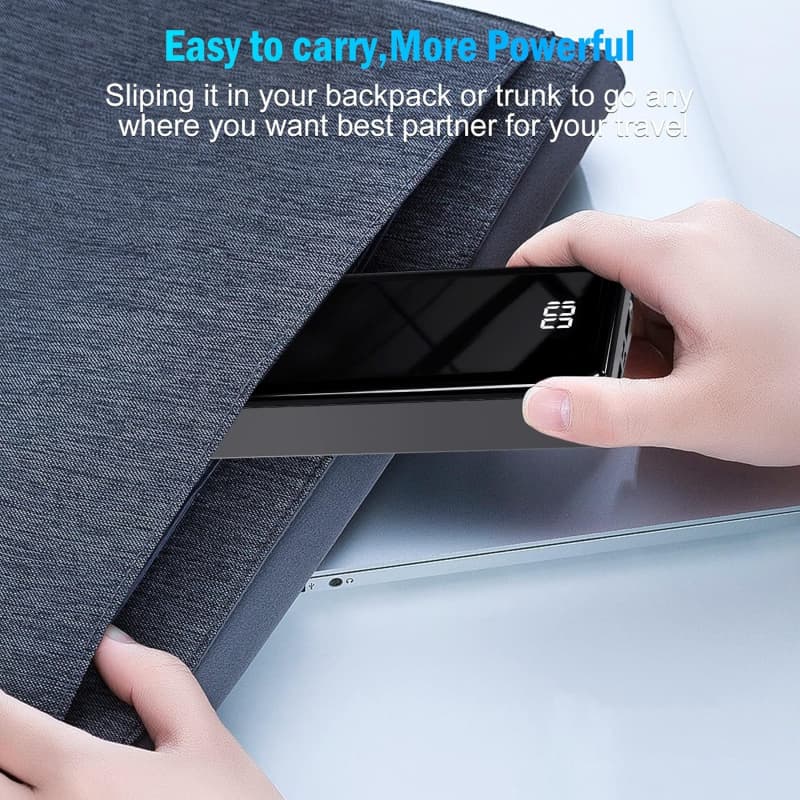 Power bank 24000 mAh z wyświetlaczem LED – szybkie ładowanie USB-C, wejścia USB i micro