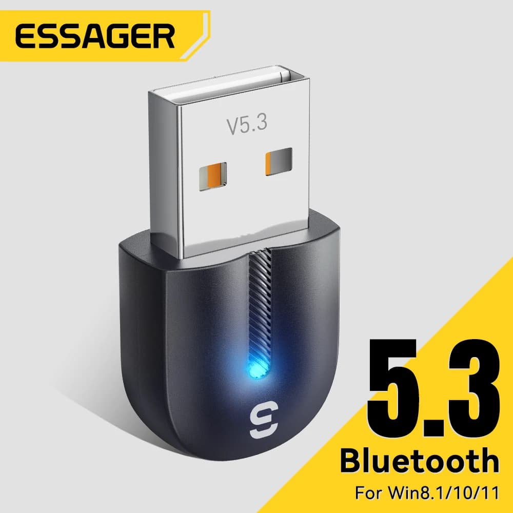 Essager USB Bluetooth 5.3 — adapter audio nadawczo-odbiorczy Aux do PC i głośników