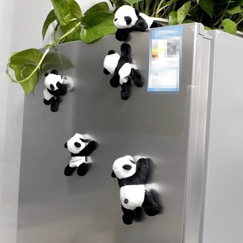 Uroczy miękki pluszowy magnes Panda - owalna tablica z tkaniny i dekoracja lodówki, idealny do prezentowania i organizowania