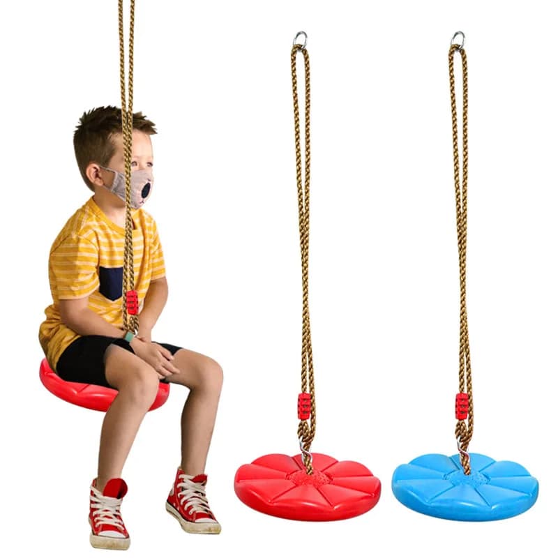 Dziecięca huśtawka tarczowa Kid sporty wewnętrzne i zewnętrzne czerwony niebieski zagęszczony ośmiokątny płatek huśtawka wisząca huśtawka zabawki fotel bujany