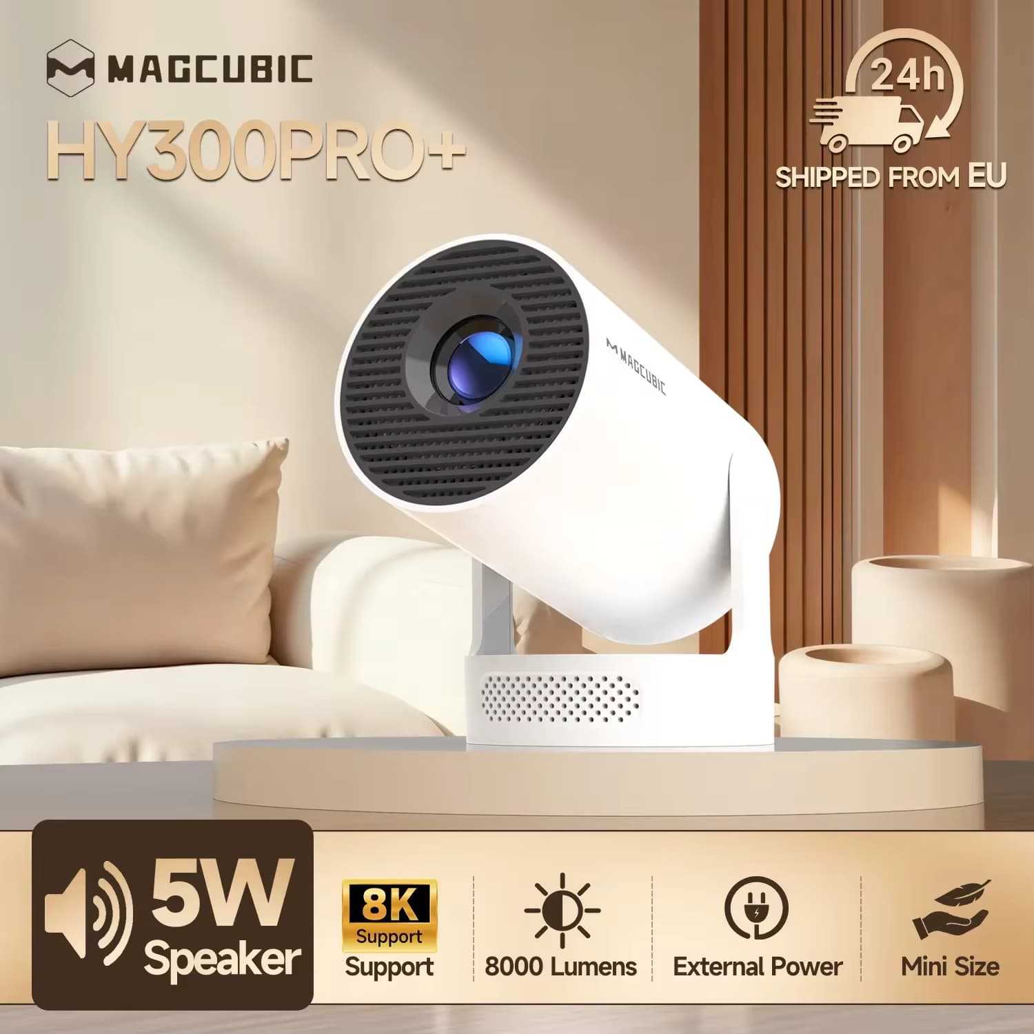 Magcubic HY300 Pro+ 8K Android 14 Przenośny Projektor 8000