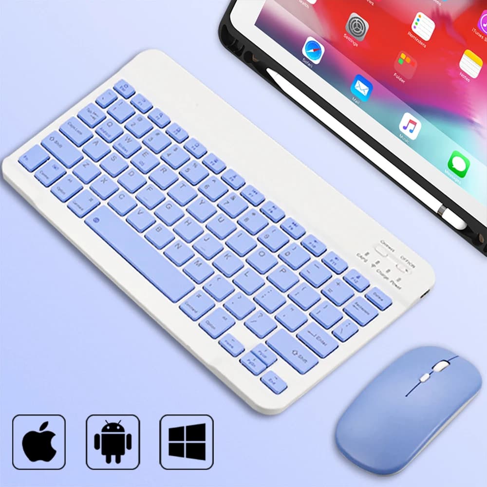 Bezprzewodowa klawiatura Bluetooth Uniwersalna klawiatura i mysz do tabletu z telefonem komórkowym Mini klawiatura Bluetooth Akcesoria do klawiatury Ipad