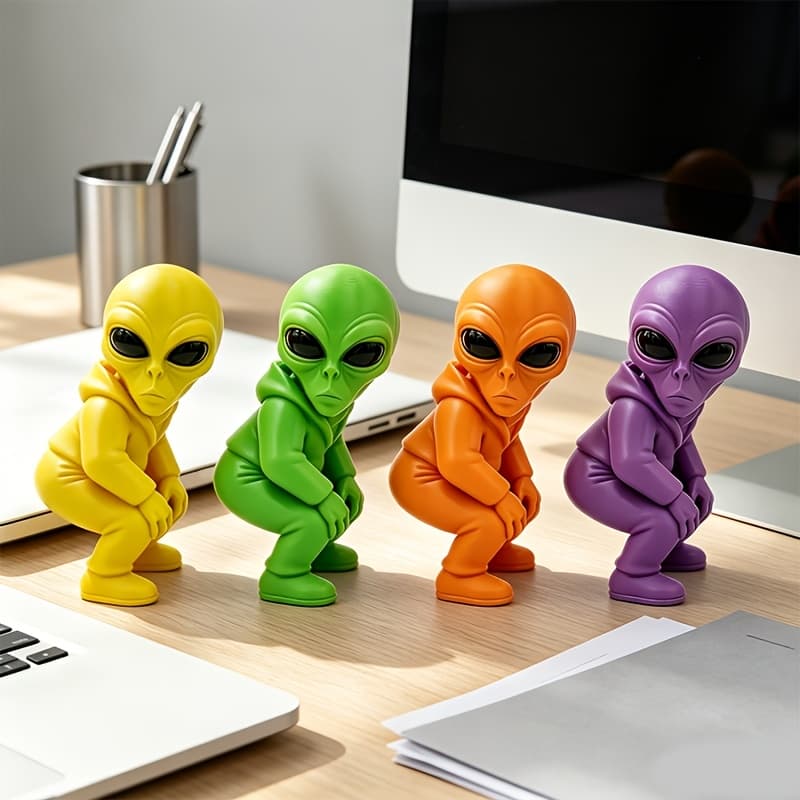 Figurka obcego na deskę rozdzielczą – zabawna ozdoba do auta i na biurko